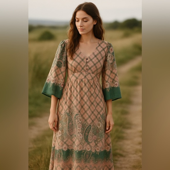 VINTAGE 70s Gunne Sax Style Prairie Dress - Picture 2 of 16